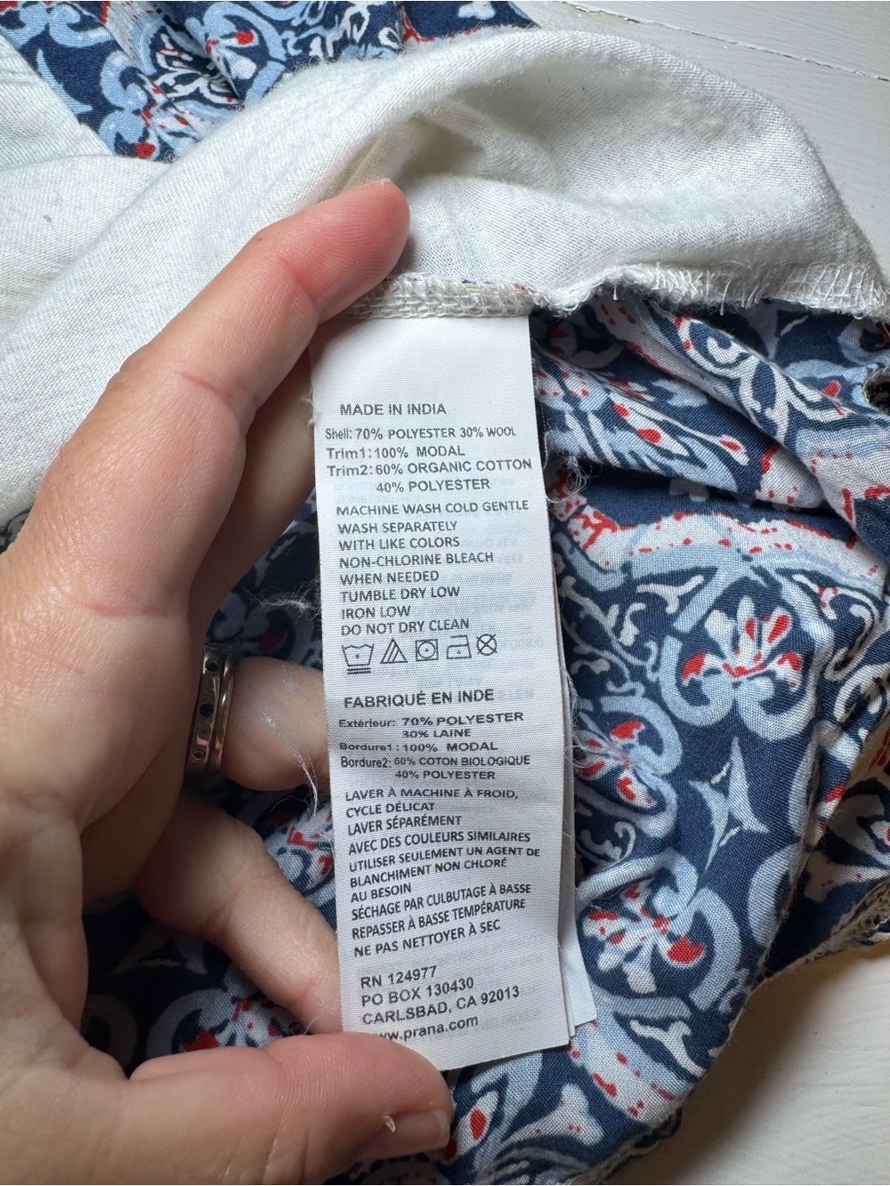 Prana Cream Long-Sleeve Top with Printed Shoulder Accents - Picture 12 of 13